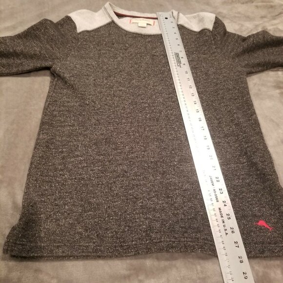 Tommy Bahama Mens Crew Neck Heather Gray Pullover Sweater Small Long Sleeve - Picture 5 of 8